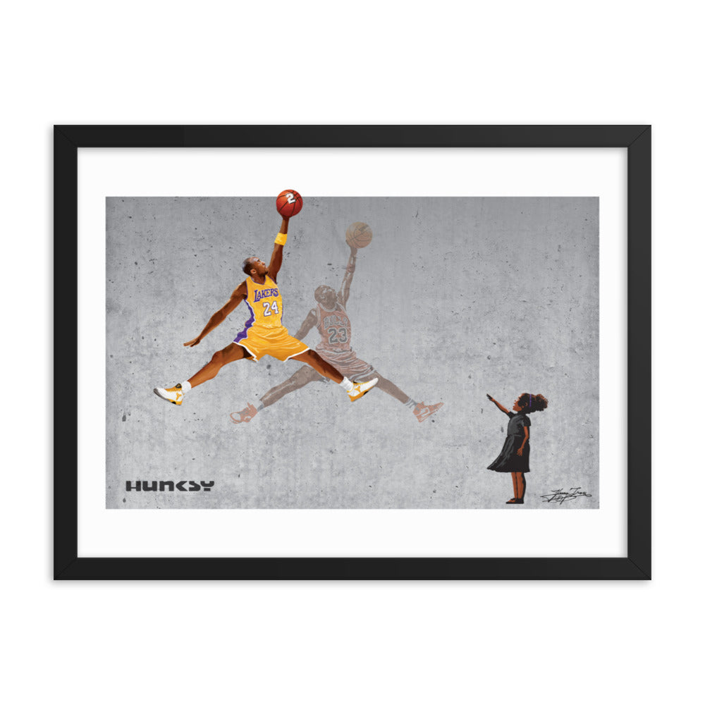 Kobe 24 Jordan Shadow-  24x18 Framed Print