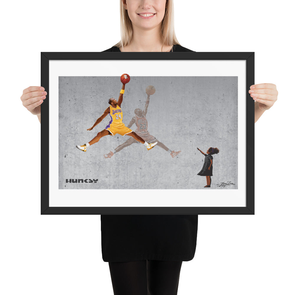 Kobe 24 Jordan Shadow-  24x18 Framed Print